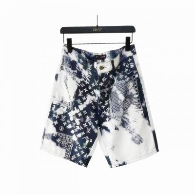 实拍细节图+尺码表 Louisvuitton 路易威登 腰果花牛仔短裤 原版杭州国专 0购入,定织纱线采用全棉质斜纹牛仔材质,腰果花搭配老花图案,印花采用拔印扎