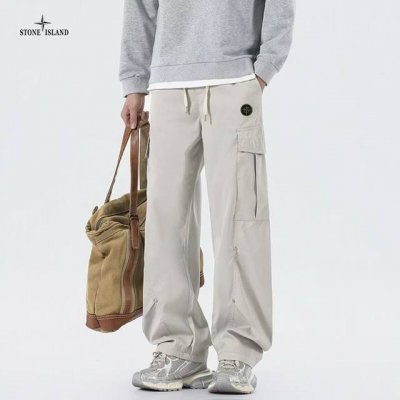 上新发 Stone Island石头岛海外版25Ss新款两色高品质Ins拼接机能风弯刀工装裤 裤子版型宽松 细节完美 水洗工装面料耐磨耐脏 立体裁剪宽松版型 进