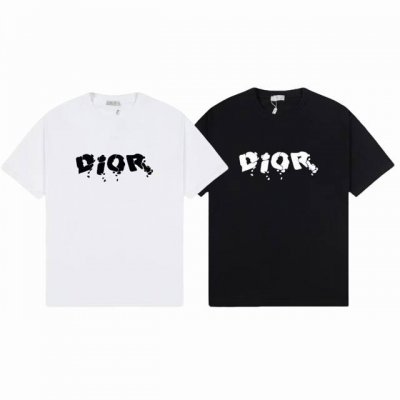 上新款号 D1037 dior 2025春夏新款首发专柜最新款短袖圆领T恤印花 -面料 260G双纱纯棉短袖 配套320G纯棉罗纹 原版面料 官方同款 男女同款