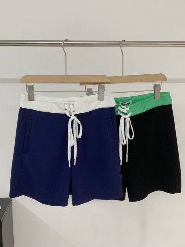 爆款24Ss春夏季新品 Miu Miu缪家 明星同款、网红同款百慕大抽绳拼色短裤 男女同款短裤！～兼具摩登与经典休闲时髦单品！面料采用氨纶锦棉250克，光泽缎面