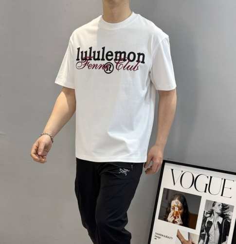 Lulu*露露-柠檬25S新款T恤.男女同款推荐！采用高密度260G纯棉面料，柔软舒适.透气吸汗.上身舒适.轻松驾驭......胸口定制绒感立体烫画设计.经典露