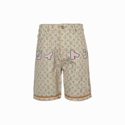 louis Vuitton 路易威登 25Ss 走秀联名日语短裤 定制原版品质布料，上身立挺有型。进口绣花线，进口机拼皮绣花，还原原版。字母对位对花细节媲美原版