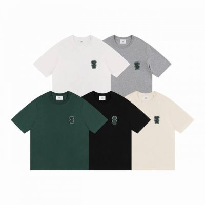 款号170 Ami&Wdc 崔宇植联名款 Ami2025春夏新款短袖 正品原版1;1开模 颜色：墨绿 黑色 灰色 杏色 白色 码数：S-Xl