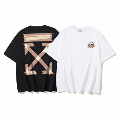 1138# Off-White纯棉260G重磅胶带箭头印花短袖T恤 黑色 白色 S M L Xl