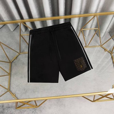 Louis Vuitton 路易威登皮标牛仔口袋短裤卫裤 1:1对版面料380克毛圈高克重百分百纯棉 提前做过预缩水1×1双纱洗一辈子都不会变形的 男女同款 官