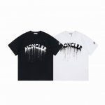 款号：M1004 Moncler 蒙口 官网同款印花图案 2025新款 喷墨字母Logo 定制袖章 男女同款 短袖T恤 - 26G双纱纯棉顶级面料 手感柔软 百