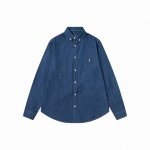 上新： 款号：B020 Ralph Lauren 拉夫劳伦经典彩色小标情侣款水洗牛仔长袖衬衫 1采用优质的牛仔面料，上身柔软舒适，极其细腻 手感扎实润滑且柔软