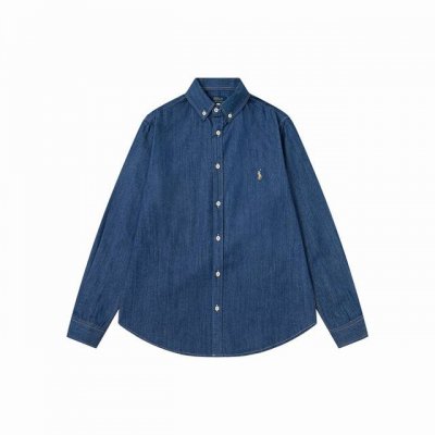上新： 款号：B020 Ralph Lauren 拉夫劳伦经典彩色小标情侣款水洗牛仔长袖衬衫 1采用优质的牛仔面料，上身柔软舒适，极其细腻 手感扎实润滑且柔软