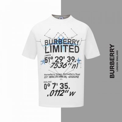 款号#Z38 巴宝莉星星字母数字印花圆领短袖 burberry 官网一致款式 面料 32支双纱280克纯棉面料 同缸同色织染螺纹 颜色一致 工艺 进口机器白墨直