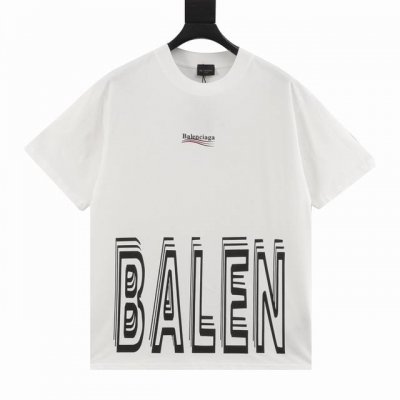 Balenciaga 巴黎世家 Blcg 25Ss波浪纹可乐重叠大Logo印花短袖T恤 Size:Xs-L