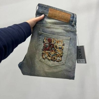 款号Cc882 Loewe 罗意威春夏欧洲专柜新款超A代购级别海外贸易公司订单货源，顶级原单高端男士定制时尚修身小直筒印花牛仔裤 颜色：图片色 尺码：M-Xxl