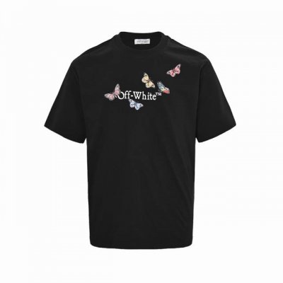 Off White 25Ss 蝴蝶印花短袖 采用日本进口百灵达绣花机，齿轮走线，立体感极强，高密度饱满刺绣，手感柔软！采用进口材料透气环保级，丝网印花，色彩纯正