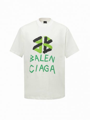 Balenciaga 巴黎世家Logo发泡印花短袖T恤 面料采用巴黎Zp定织定染全棉双纱克重260克布面干净布纹清晰，柔软舒适螺纹釆用定染无色差 图案采用环保立