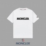 Moncler 蒙口] 2025Fw短袖T恤 徽章+重影Logo 高端26S双纱300克面料 重磅面料 定制拉架罗纹同缸同染 三标齐全 男女同款 颜色：黑色 白
