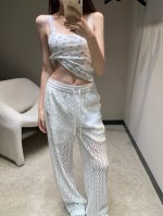 valentino 华伦天奴抽绳松紧腰蕾丝休闲裤长裤 款号 25673905502 颜色 黑色 白色 尺码 Sml s码80-95斤 m码95-110斤 l码1