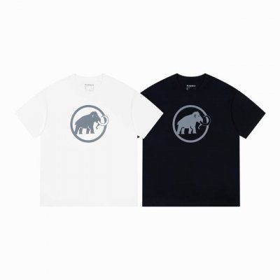 p100 高品质 猛犸象 Mammut 夏季圆领印花经典字母大象 款号：B20 面料：定制冰感爽滑棉 码数：S-2Xl 颜色：黑白两色