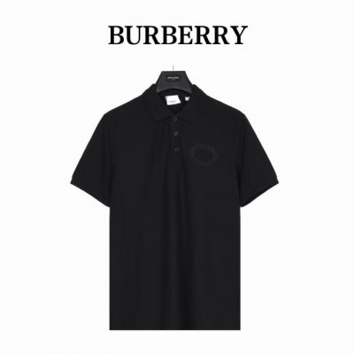 Burberry巴宝莉Bbr 24Ss 胸口麦穗刺绣短袖polo衫 面料采用240G专用珠地面料，宝蓝色,花灰色珠地布为原版定染。前幅采用进口田岛机万针刺绣，下