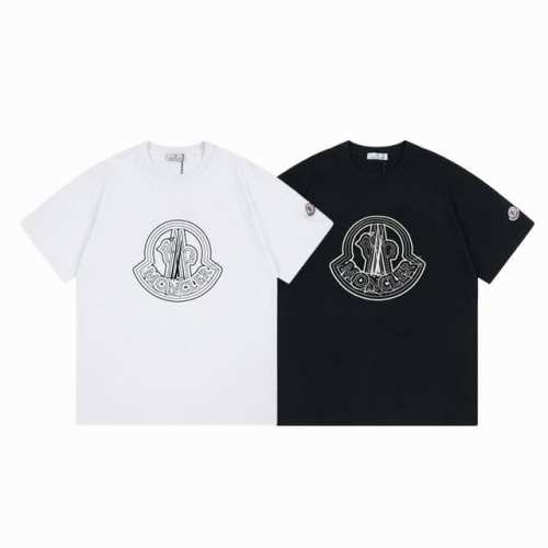 p100 款号：M1010 moncler/蒙口 《官网同款印花图案》 双纱纯棉短袖 -【260G双纱纯棉顶级面料 手感柔软 百分百纯棉独家出货 定染硫化黑无尘