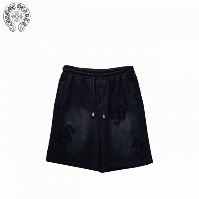 chrome Hearts 克罗心 25Ss 喷砂贴布绣刺绣短裤 采用订色订染毛圈纯棉卫衣面，420G双股双纱，手感舒适 进口针织针梳棉进行制作，厚度适中，有垂