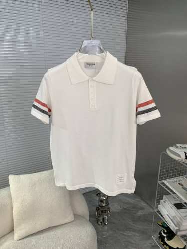 Tb汤姆布朗 Thom Browne 汤姆布朗 拼色针织polo衫 升级 灵感源自八十年代复古 原版面料 官方同款 针织 polo衫 定制 网纱毛衣针织面料 手