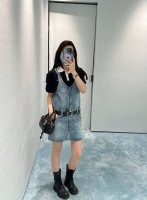 Miumi* 25Ss早春新款 设计感拉链背带短裙丨独家高版出品！定制Yb进口斜纹棉牛仔面料 多重水洗柔软亲肤 前面双向全拉链调节设计 随意调节穿脱方便 版型遮