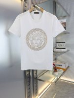范家 2025春夏新款首发短袖圆领T恤高端订制 设计前卫时尚 重工艺烫钻设计 高端定制精纺丝光棉面料 手感柔软 穿着舒适 上身超赞 修身版型 颜色：黑色 白色