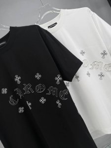 chrome Hearts 25Ss夏季新品T恤 前后幅印花贴布绣 定制32支双纱面料 颜色 黑色 白色 码数 S-Xl