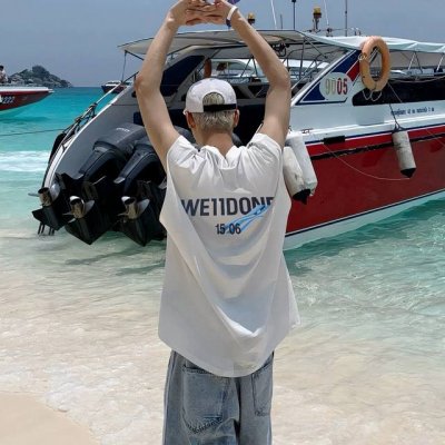 We11Done 简约字母 宽松无袖背心短袖T恤男女情侣款 面料：新疆长绒棉100%精梳纯棉 工艺：超级重工，区分普通市面低版本工艺，上手体验满满质感！，印花绝