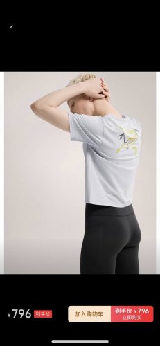 始祖鸟 Arc'teryx 女士Taema Crop Logo速干短袖T 1. 面料与科技： 采用Phasic Lt速干面料 80%再生涤纶 ，具备吸湿排汗、透