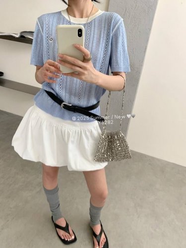 笑脸挑洞圆领短袖