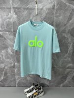 Alo啊喽 2025Ss春夏高品质情侣款短袖T恤 甄选280克高克重纯棉面料 工艺品级别 辅料顶真 车线做工符合精品要求 超级好搭配 落肩款 品质及剪裁设计都堪