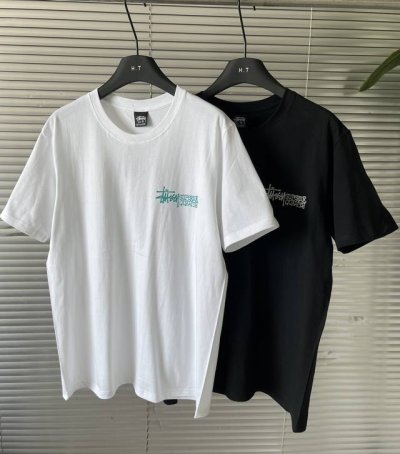 上新 Stussy Fw24 假日系列 Superior Quality Tee pigment Dyed 背面英文Logo印花图案休闲短袖T恤 男女同款 辅料