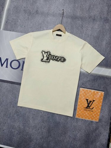 实拍 Nfc芯片感应 Louis Vuitton 路易威登 短袖T恤 Lv 2025新款驴家字母钥匙图案印花短袖T恤 男女同款 面料：原版同步330克重双纱10
