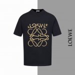 款号#Z66 罗意威错位金标刺绣圆领短袖 loewe官网一致款式 面料 32支双纱280克纯棉面料 同缸同色织染螺纹 颜色一致 工艺 进口机器万针大标刺绣 配套