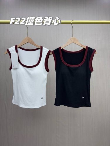 一包2件！今夏足够了！Lulu2025夏季新款女士撞色免穿内衣背心，超高弹力可外穿运动带胸垫上衣！刘雯、周清扬同款！人手N件不嫌多，大领口，漏出深邃好看的锁骨，