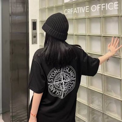 高品质，雪梨纸精包装 Stone Island石头岛短袖T恤夏季新款印花大圆标男女同款宽松T恤 纯棉面料，舒适又透气 版型宽松非常百搭，高级经典Logo。显得高