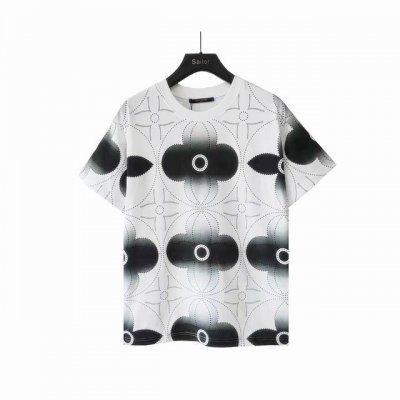 实拍细节图 +尺码表 Louis Vuitton 路易威登 水彩四叶草水染短袖T恤 大Logo标识精致升级，灵感源自八十年代复古 原版面料 官方同款 短袖T恤