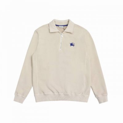 顶级复刻版本 Burberry Bbr巴宝莉新款绣花徽标战马Logo半拉链翻领卫衣 款号：66853 面料: 定制460G双纱博麟面料 全套原版巴宝莉辅料 男女