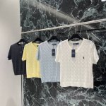 拉夫 2025夏季新款 V领针织短袖 胸前经典小马刺绣Logo 高级时髦！麻花扭绳纹理精致大气，宽松版型巨显瘦！四个色Sml