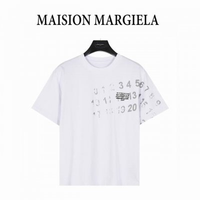 Maisonmargiela 马吉拉 数字绘画斑驳涂鸦圆领短袖T恤 重磅精梳260G纯棉双纱面料 3D数码直喷工艺 螺纹定织定染通肩拉条工艺增加衣物清洗寿命 触