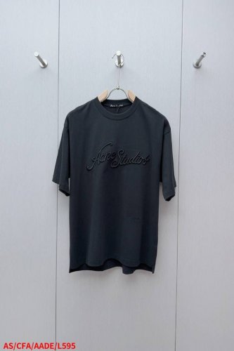 L595 Asacne Studios 夏季新款重工刺绣Logo粉色短袖T恤 宽松版型 男女同款 尺码：S-Xl 三标齐全 高版本 隔天
