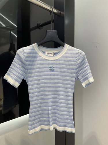 Chanel 25春季新款条纹针织圆领毛衣 高级百搭上档次 两色Sml