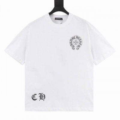 Chrome Hearts 克罗心 25Ss 水墨晕染马蹄印花短袖 面料采用280克重精梳棉，定制32支1*1螺纹，成衣两遍水洗处理，面料舒适亲肤无异感，定制定