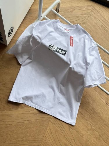 供 Supreme Ss25 Week7 迈阿密开业限定 Miami Box Logo Tee 迷彩Logo印花百搭短袖T恤男女同款 白色 S~Xl 原版240