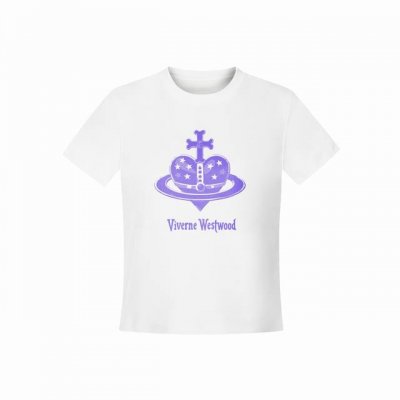 Vivienne West Wood 西天后薇薇安 2025夏季设计款十字架爱心土星字母印花正肩短袖T恤 女款 全网独家纯棉高品质 独家模特图已保护可上平台 款