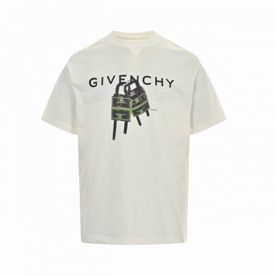 givenchy 纪梵希 23Ss 锁头字母印花短袖 采用50支双股精梳棉面料 32支索罗纳螺纹 进口白墨直喷工艺 字母处使用刻字膜压烫 定制辅料 size X