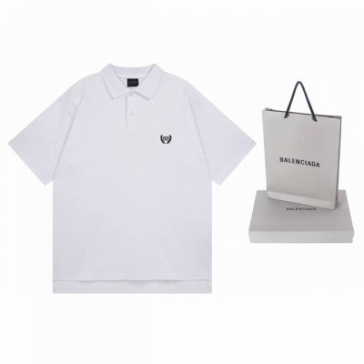 实拍图 顶级版本.官网品质 Balenci*Ga 巴黎#2025新款前后经典Logo麦穗刺绣 成衣做旧磨烂polo衫 前后片开叉设计 设计感十足 欢迎对比 面料