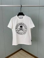 philipp plein 25春夏新品印花标识+水晶缀饰设计短袖T恤，采用定制80支3股纱纯棉面料；黑色 白色 S～Xxxl