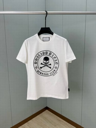 philipp plein 25春夏新品印花标识+水晶缀饰设计短袖T恤，采用定制80支3股纱纯棉面料；黑色 白色 S～Xxxl