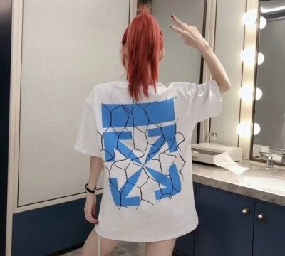 顶级版本上新 O43# -复刻Off-White C O Virgil Ss24重工独家 新款闪电蓝色Ow箭头Virgil Abloh警戒线高街复古短袖T恤 男